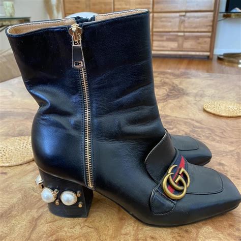 high heel gucci boot|gucci boots embellished.